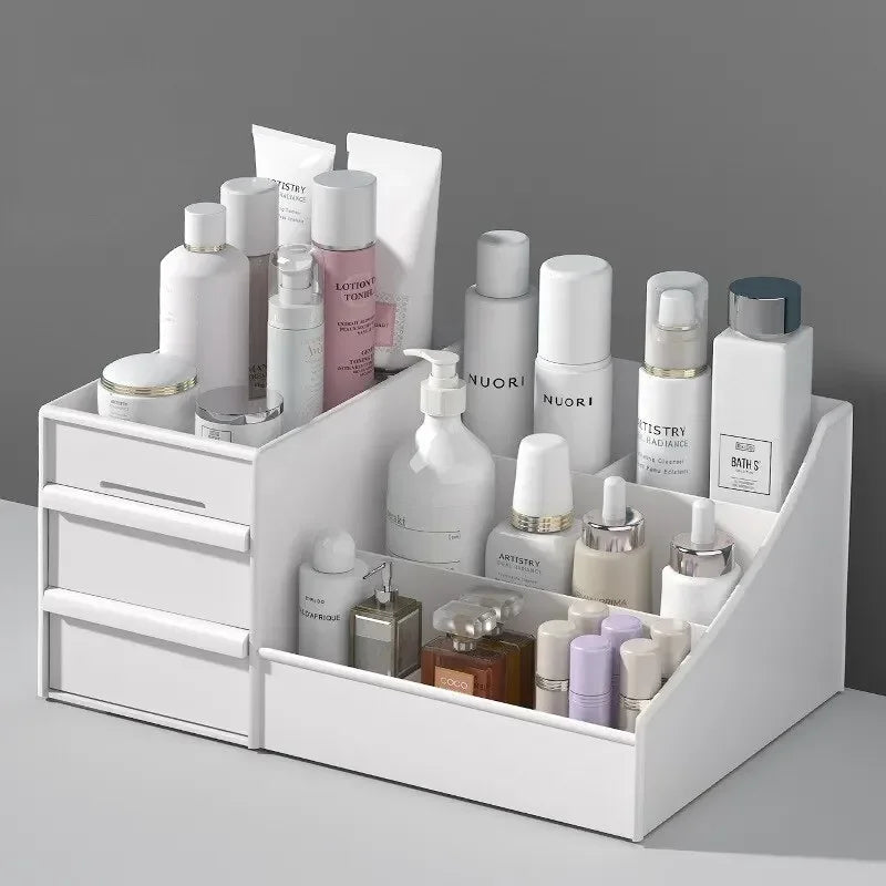 1pc White New Drawer Makeup Storage Box Dormitory Finishing Plastic