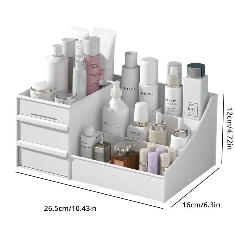 1pc White New Drawer Makeup Storage Box Dormitory Finishing Plastic