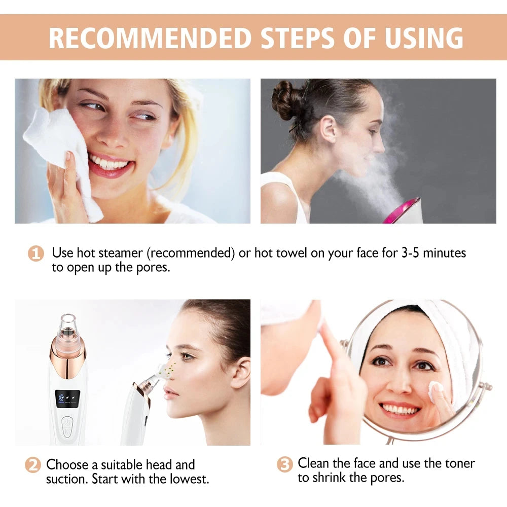 Electric Blackhead Remover Vacuum Cleaner Black Spots Removal Facial